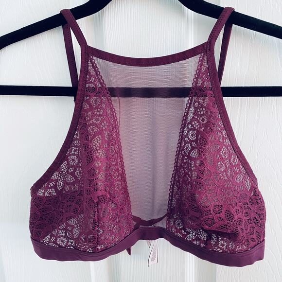 Victorias Secret Dream Angels Bra L Sheer Mesh & Lace Wireless Unlined Bralette - Picture 1 of 5